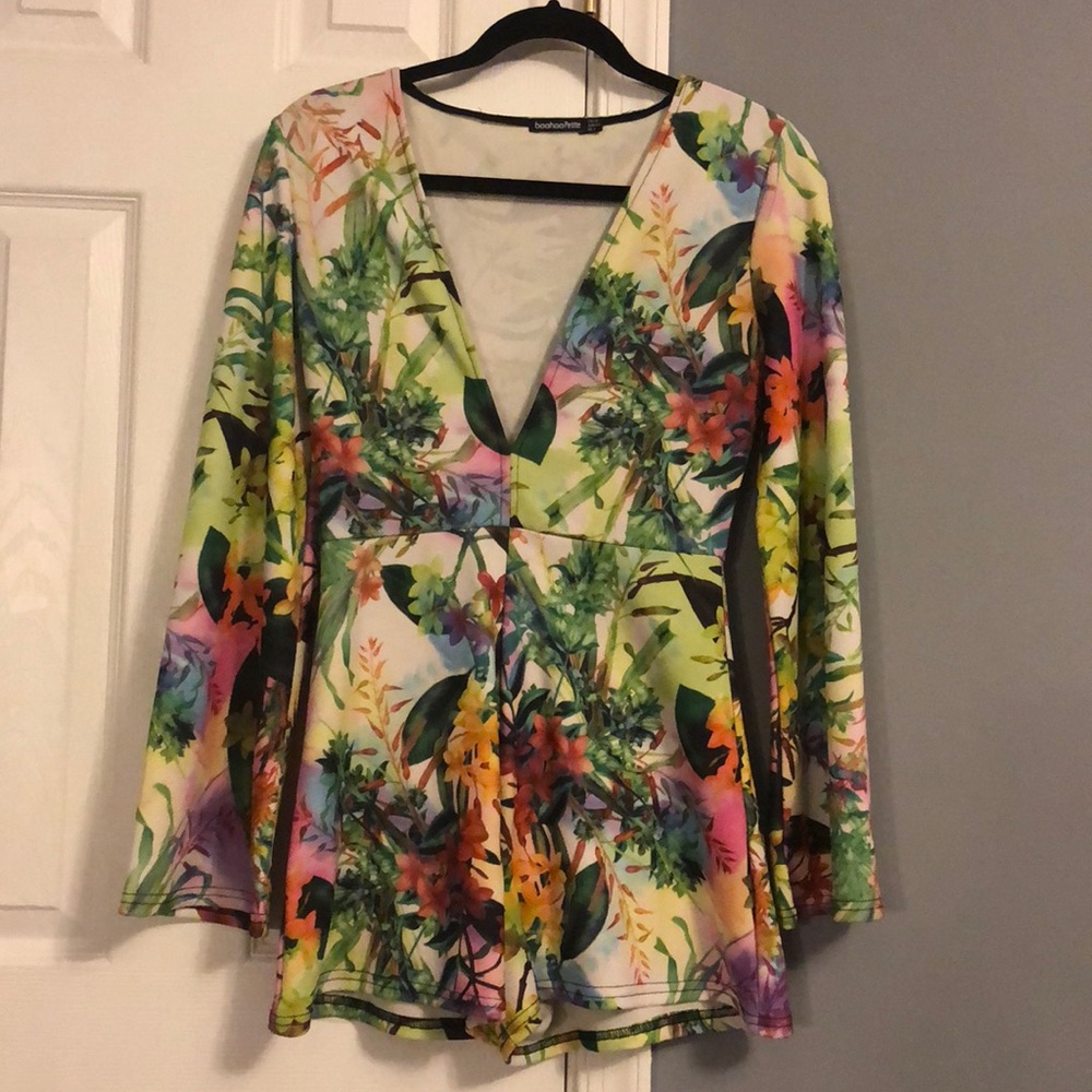 Multi colored floral romper worn twice